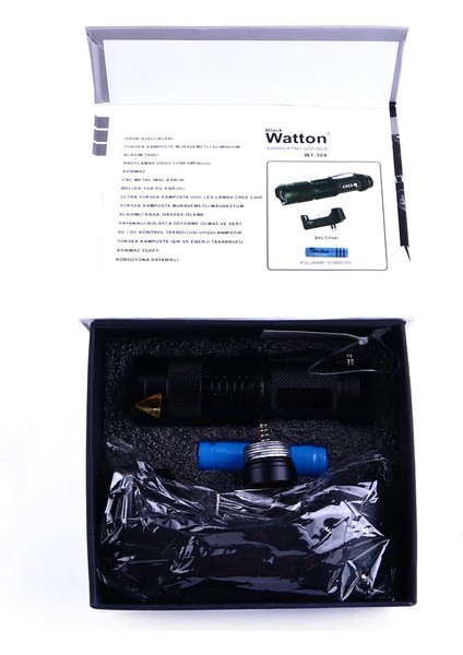 Mini Güçlü Şarjlı Pilli El Feneri WT-304 - Lisinya