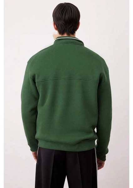 Erkek Dik Yaka Standart Kol Oversize Kalıp Sweatshirt Fonksiyonel Dayanıklı Kaliteli Rahat fırsatları