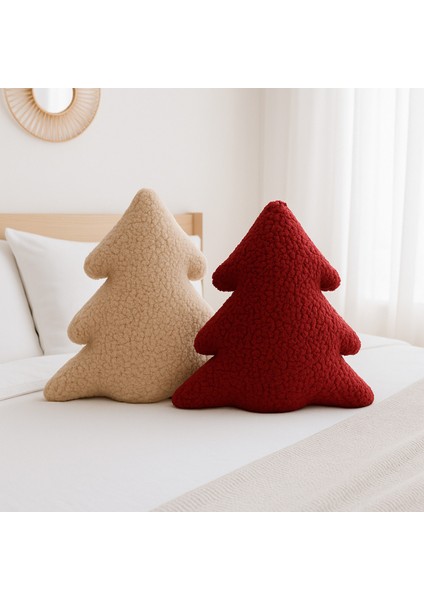 Teddy Dekoratif Iç Dolgulu Çam Ağacı Yastık/kırlent