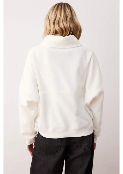 Kadın Dik Yaka Düşük Kol Fermuarlı Polar Sweatshirt Fonksiyonel Dayanıklı Kaliteli Estetik fırsatları