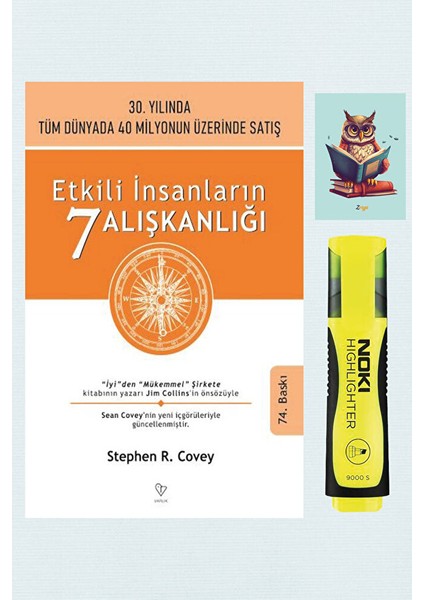 Etkili Insanların 7 Alışkanlığı - Stephen R. Covey -9789754346534-SARI Fosforlu Kalem -Defterli Seti