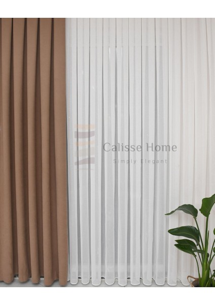 Saten Örgü Şık Ekru Tül Perde Ağır Gramajlı 1/3 Sık Pileli Yoğun Dokulu Ütü Istemez modelleri