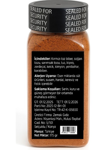 Kajun Baharatı 175 g – %100 Glutensiz - Hafif Aromalı Cajun Karışımı - Özel Formül fiyatları