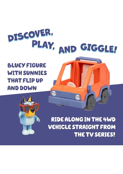 Blueyplus Bluey 4x4 Araç ve Eklemli Bluey Figür Oyuncak Seti Çocuk Araba Boyu 7 cm fiyatları