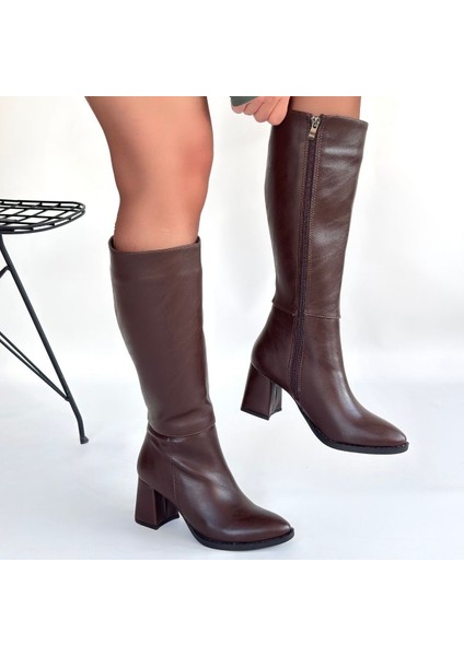 Morena Acı Kahve Cilt Topuklu Çizme fırsatları