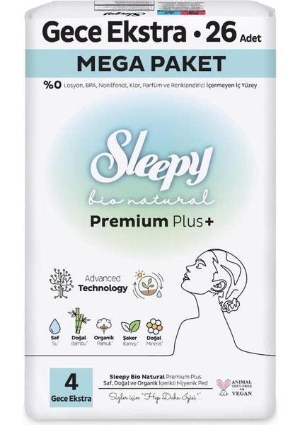 Nessiworld Bio Natural Premium Plus Mega Ekstra Gece Ped 26 Adet fiyatları
