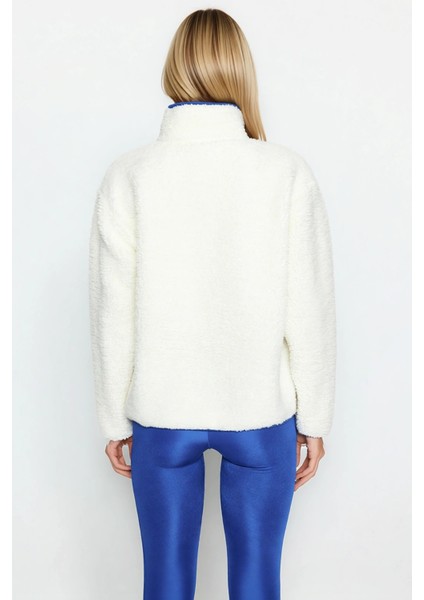 Kadın Dik Yaka Düşük Kol Peluş Örme Sweatshirt Fonksiyonel Dayanıklı Kaliteli Konforlu Şık fırsatları