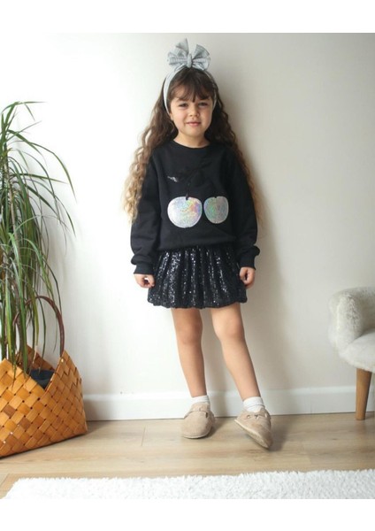 Kız Çocuk Pamuklu Payet Etekli 2'li Takım fiyatları