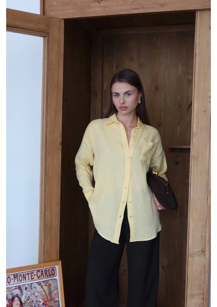 Tek Cepli Müslin Gömlek Sarı indirimleri