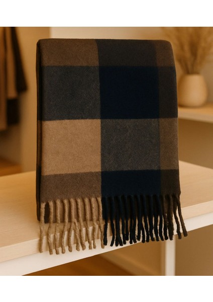 Yumuşak Dokulu Kahverengi Tonları Şal Atkı fiyatları