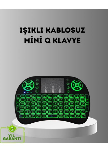 LED Işıklı Q Klavye – Touchpad Numerik Tuş Takımı ve Multimedya Kısayolları