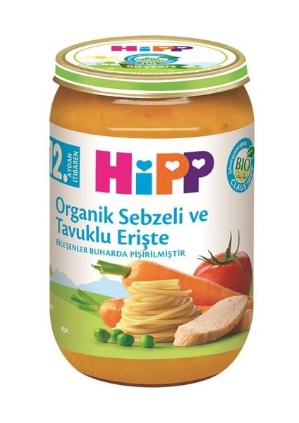 Organik Sebzeli Tavuklu Erişte 220 gr