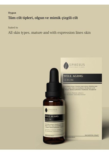 Tüm Cilt Tiplerine Uygun Çizgi Azaltıcı ve Esneklik Artırıcı Anti-Aging Serum 20 ml modelleri