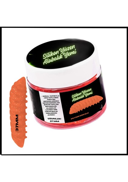 Uyguna-Yakala 37MM Turuncu - silikon Yüzen Alabalık Yemi - Peynir KOKULU -H-1083