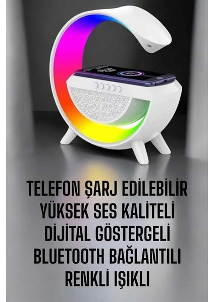 Android Uyumlu Akıllı Bluetooth Hoparlör Kablosuz Şarj Cihazı Standı fırsatları