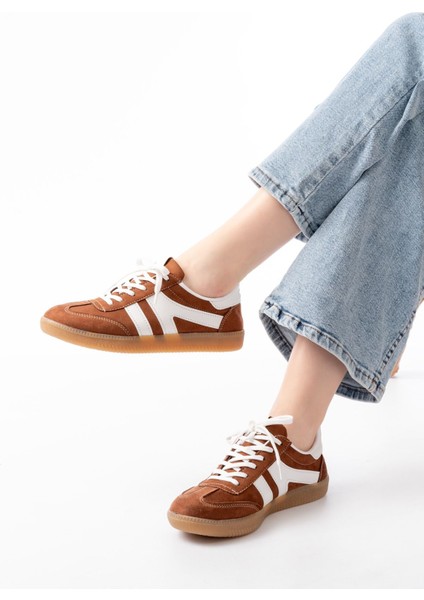 ZRİN-1004 Premium Taba Süet Bağcıklı Günlük Kadın Sneaker fiyatları