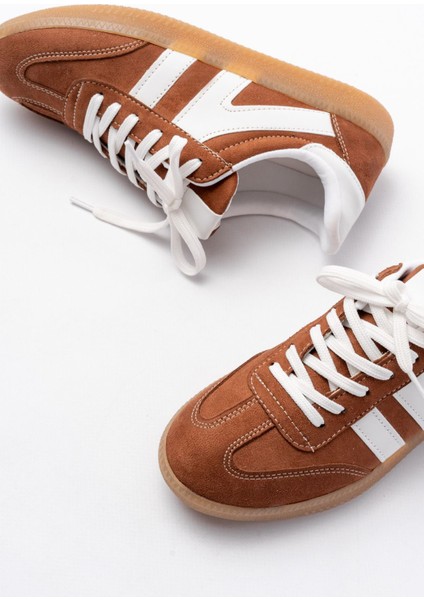 ZRİN-1004 Premium Taba Süet Bağcıklı Günlük Kadın Sneaker fırsatları