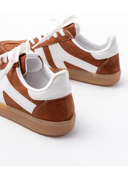 ZRİN-1004 Premium Taba Süet Bağcıklı Günlük Kadın Sneaker indirimleri