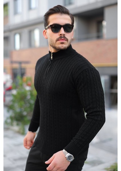 Erkek Örgü Desen Zip Yaka Triko fırsatları