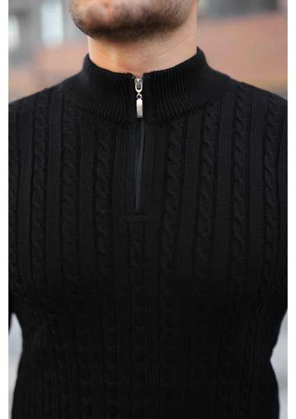Erkek Örgü Desen Zip Yaka Triko indirimleri