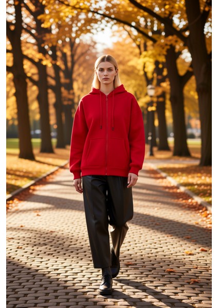 Kadın Kapüşonlu Düşük Kol Fermuarlı Sweatshirt Uzun Kollu Kalıp Fonksiyonel Dayanıklı Spor