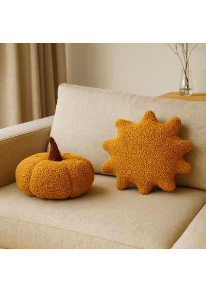 Teddy Dekoratif Balkabağı ve Güneş Yastık/kırlent