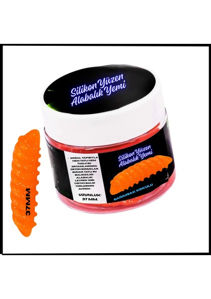 Uyguna-Yakala 37MM Turuncu - Silikon Yüzen Alabalık Yemi - Sarımsak Kokulu -H-1076