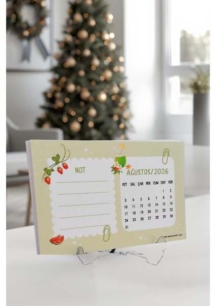 Soft Renkli Mevsimler Temalı Standlı Masa Üstü Takvimi 2026 Yılı fiyatları