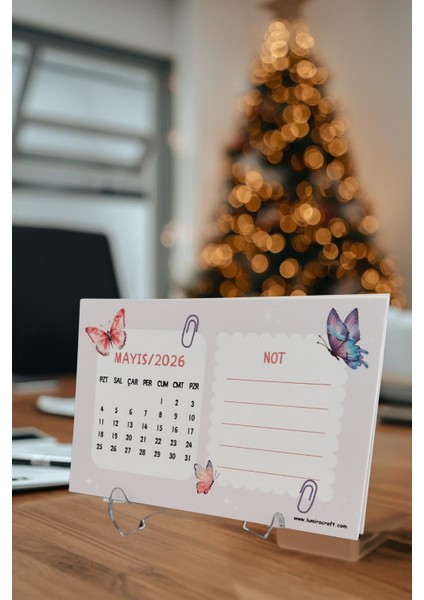 Soft Renkli Mevsimler Temalı Standlı Masa Üstü Takvimi 2026 Yılı modelleri