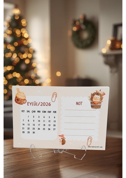 Soft Renkli Mevsimler Temalı Standlı Masa Üstü Takvimi 2026 Yılı