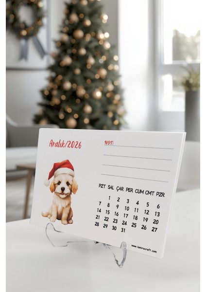 Sevimli Köpekler Temalı Standlı Masa Üstü Takvimi 2026 Yılı modelleri