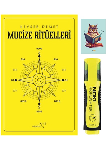 Mucize Ritüelleri - Kevser Demet - Müptela Yayınları - Sarı Fosforlu Kalem- Not Defter Seti