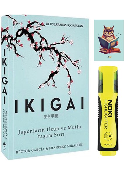 Ikigai 9786052361450 - Hector Garcia - Indigo Kitap - Noki Sarı Fosforlu Kalem - Not Defterli Seti