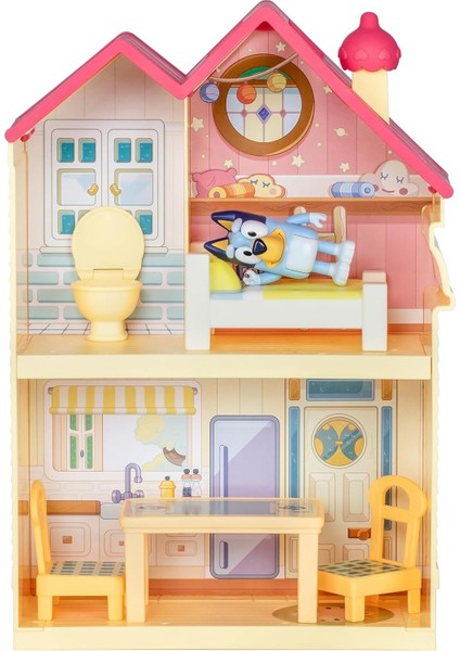 Blueyplus Bluey Mini Ev Oyun Seti Eklemli Bluey Figürü ve 5 Parça Aksesuar Içeren Çocuk Oyunu 7 cm modelleri