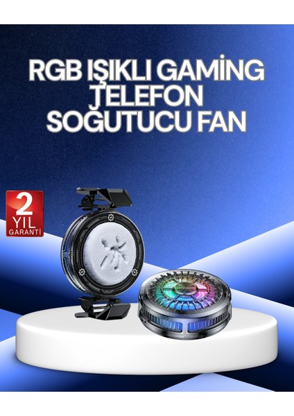 Rgb Işıklı Telefon Soğutucu Fan Cooler Süper Hızlı Soğutma