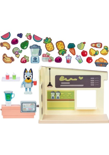 Blueyplus Bluey Meyve Suyu Barı Mini Oyun Seti Eklemli Bluey Figürlü Çocuk Oyun Alanı 7 cm fiyatları