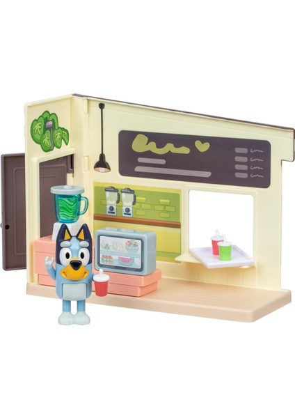 Blueyplus Bluey Meyve Suyu Barı Mini Oyun Seti Eklemli Bluey Figürlü Çocuk Oyun Alanı 7 cm modelleri