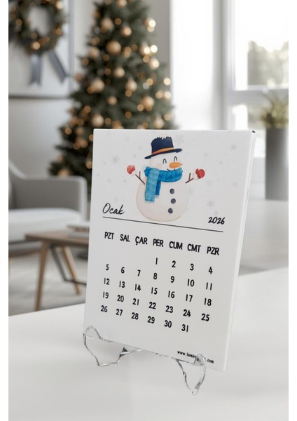 Mevsimler Temalı Standlı Mini Masa Üstü Takvimi 2026 Yılı