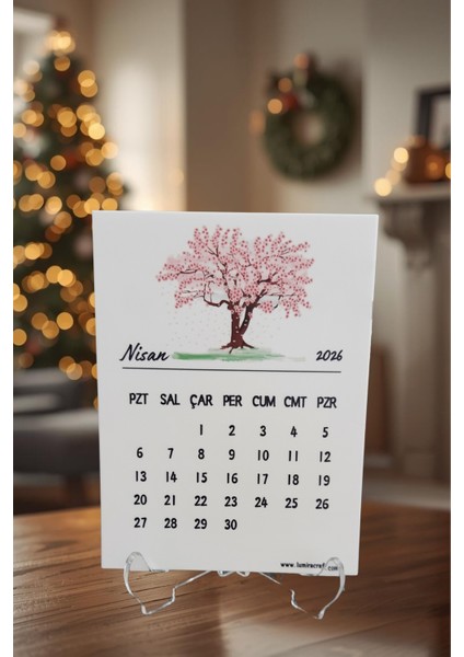 Mevsimler Temalı Standlı Mini Masa Üstü Takvimi 2026 Yılı modelleri
