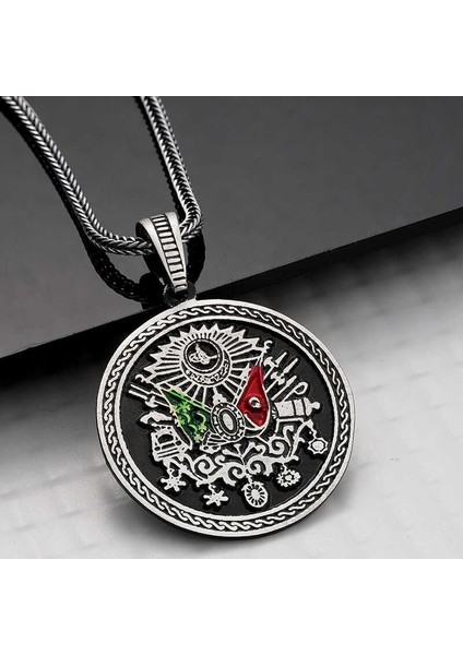 Gümüş Osmanlı Armalı Erkek Kolye