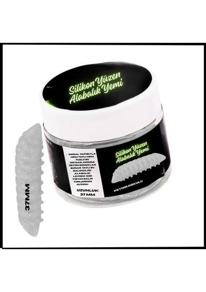 Uyguna-Yakala 37MM Beyaz - silikon Yüzen Alabalık Yemi - sarımsak KOKULU -H-1081