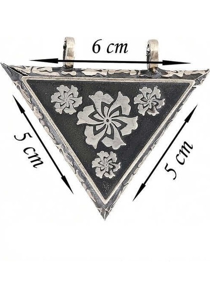 Gümüş Üçgen Içi Açılabilen Çiçek Muskalık Kolye fiyatları