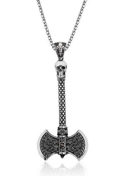 Gümüş Balta Erkek Kolye