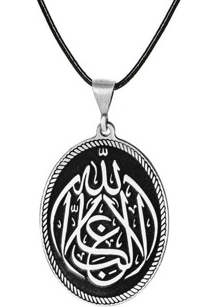 Gümüş La Galiba Illallah Yazılı Gümüş Kolye