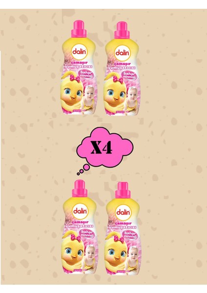 4 Adet Bahar NİNNİSİ1500 ml Yumuşatıcı 4X1500 Yumuşatıcı