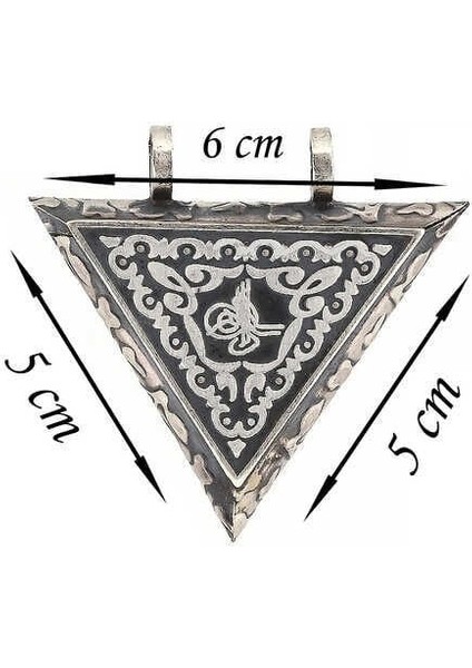 Gümüş Üçgen Içi Açılabilen Tuğra Muskalık Kolye fiyatları