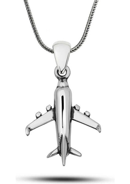​gümüş Uçak Kolye