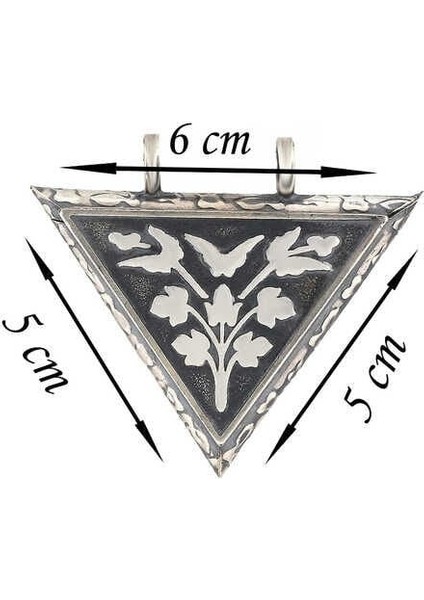 Gümüş Üçgen Içi Açılabilen Çiçek Muskalık Kolye fiyatları