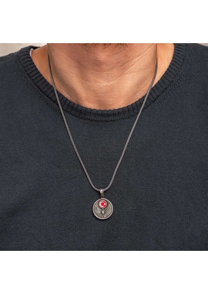 Gümüş Ayyıldız Kartal Erkek Kolye modelleri