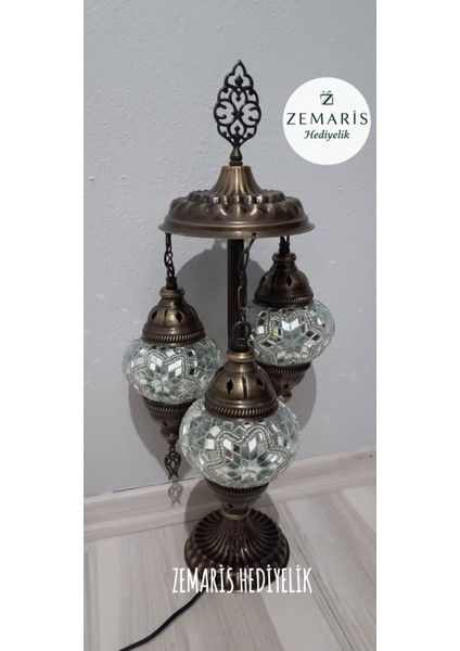 El Yapımı Otantik Mozaik Minik Lambader 3 Lü modelleri
